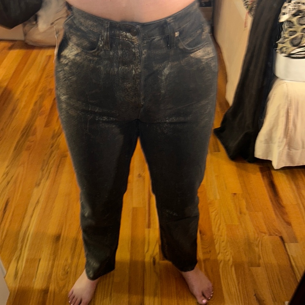 Free people gold black snake python jeans size 29 NEW nooo stretch